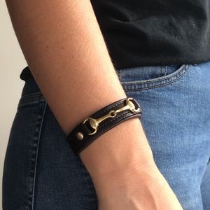 Leather Bracelet with Brass Bit